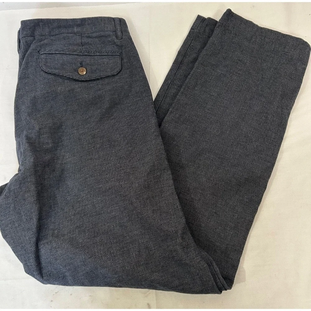 Grayers Chino Men's Cotton Blend Straight Leg Gray Tweed Flat Front Pants Sz 38